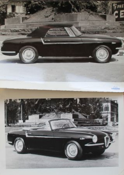 Alfa Romeo 1900 Sprint Touring Super Leggera Cabriolet 1955 zwei Werksfotos (4839)